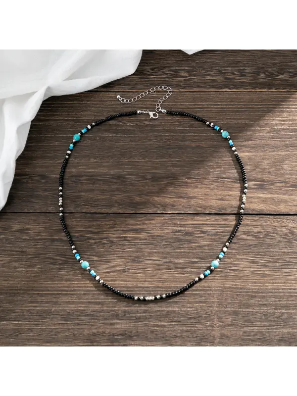 Bohemian Beads And Turquoise Necklace - Aptkoi.com 