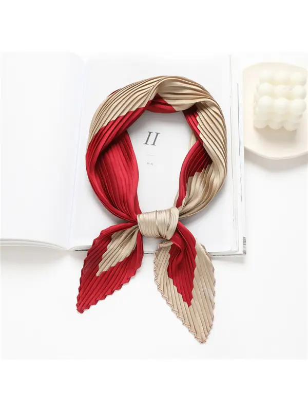 Vintage Casual Double Pleated Scarf - Aptkoi.com 