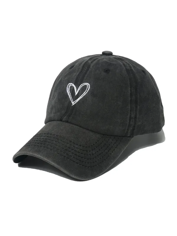 Men's Vintage Embroidered Heart Cap - Aptkoi.com 