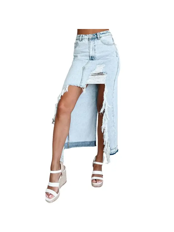 The Denim Maxi Skirt - Aptkoi.com 