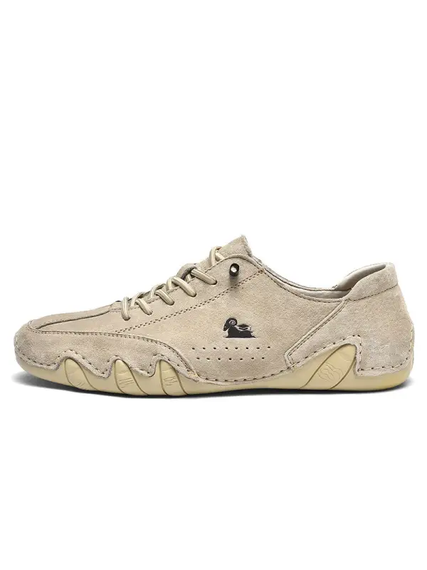 Men's Plus Size Microfiber Leather Ram Lace Up Soft Octopus Sole Sneakers Casual Shoes - Aptkoi.com 