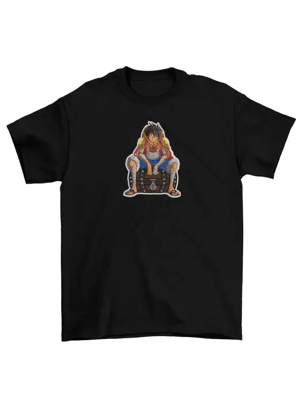 Embroidery Pattern Anime Print T-Shirt - Aptkoi.com 
