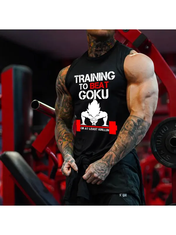 Men's Casual Anime Printed Fitness Tank Top - Aptkoi.com 