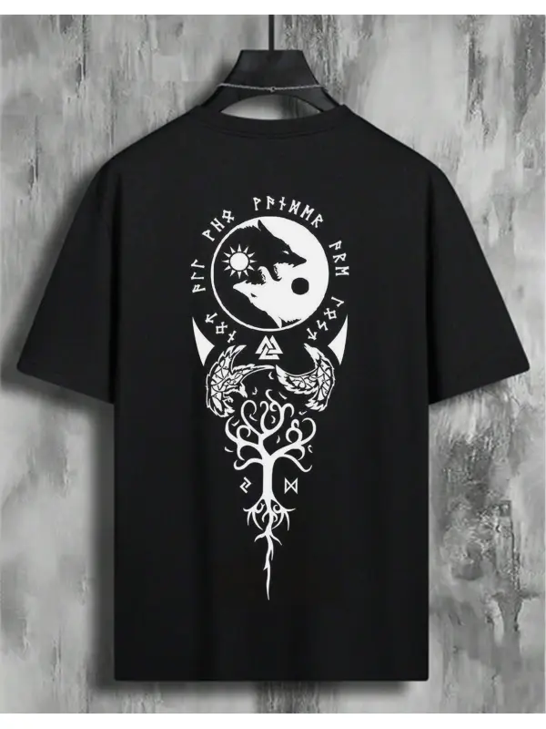 Artistic Totem Print Vintage Tshirt - Aptkoi.com 
