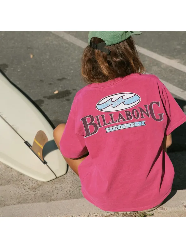 Relaxed Vintage Print Surf T-Shirt - Aptkoi.com 