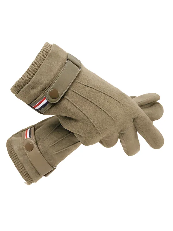 Suede Men Guantes Gloves Winter Touch Screen Keep Warm Windproof Driving Thick Cashmere Anti Slip Outdoor Male Leather - Aptkoi.com 