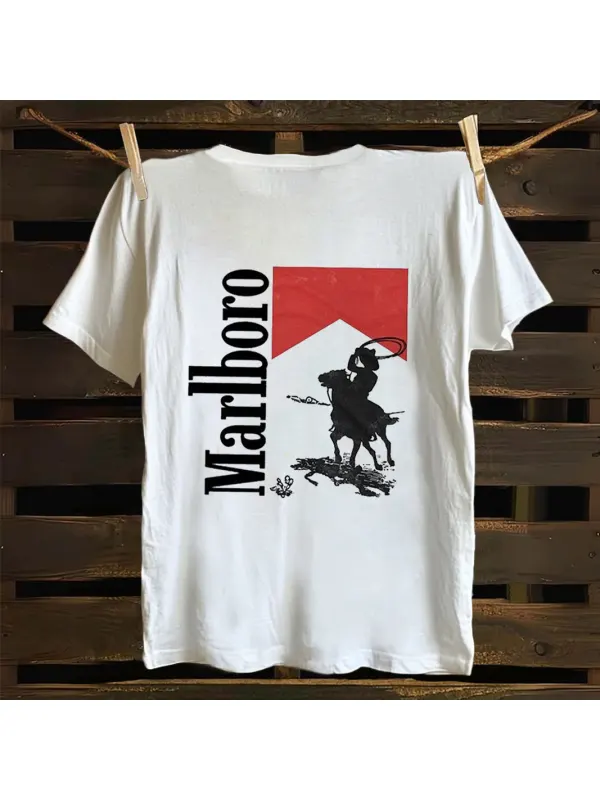 Western Cowboy Graphic Print T-shirt - Aptkoi.com 