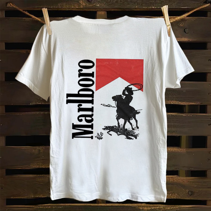 

Western Cowboy Graphic Print T-shirt
