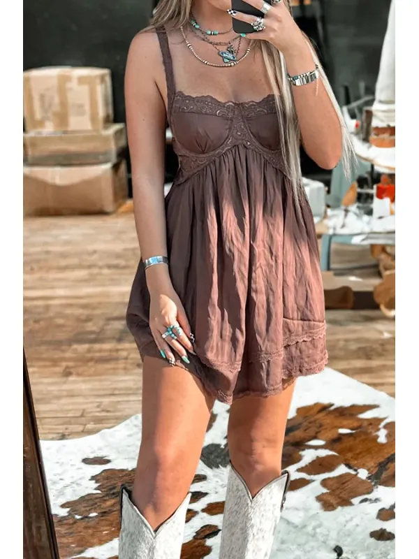 Vintage Lace Suspender Dress - Aptkoi.com 