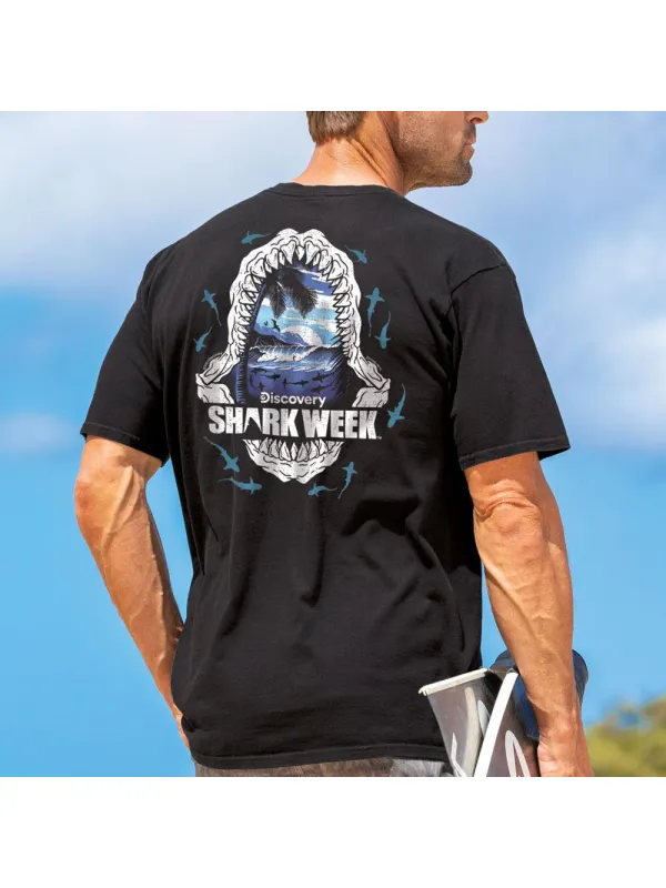 Short-Sleeve Dc Sharky Waters Black Crewneck T-Shirt - Aptkoi.com 