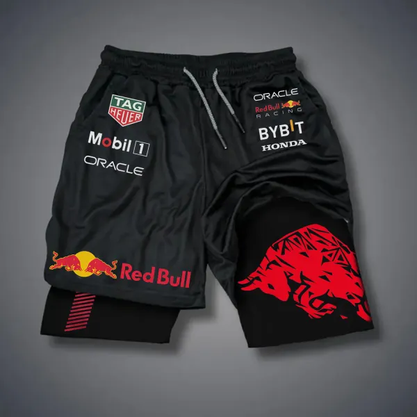 Casual Fitness Racing Double Shorts - Ootdyouth.com 
