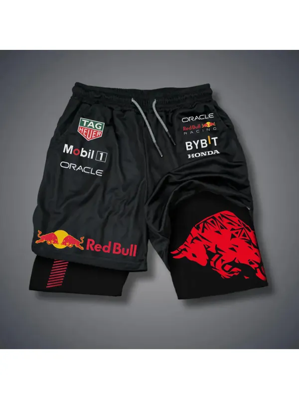 Casual Fitness Racing Double Shorts - Aptkoi.com 