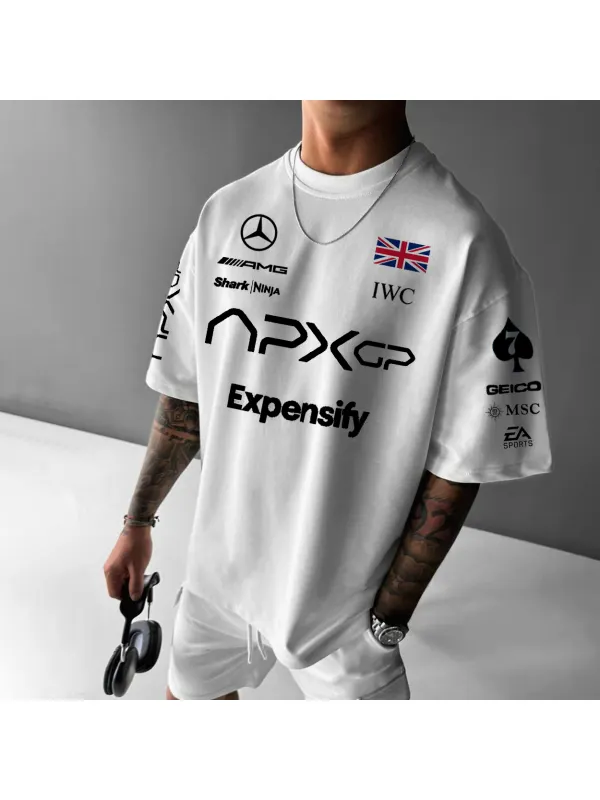Men's Racing Style Street Loose Fashion T-shirt - Aptkoi.com 