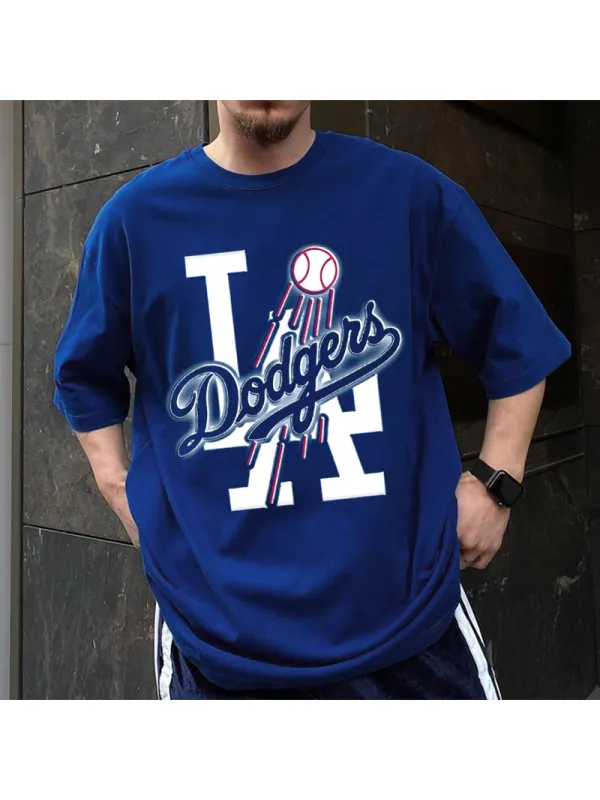 Men's Baseball Team Print Casual Vintage T-Shirt - Aptkoi.com 