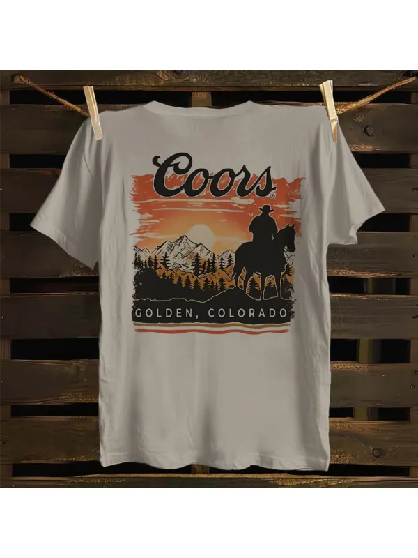 Western Adventure Graphic Men's T-shirt - Aptkoi.com 
