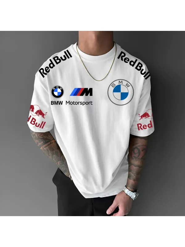 Unisex Racing Printed Casual Loose Short Sleeve T-Shirt - Aptkoi.com 