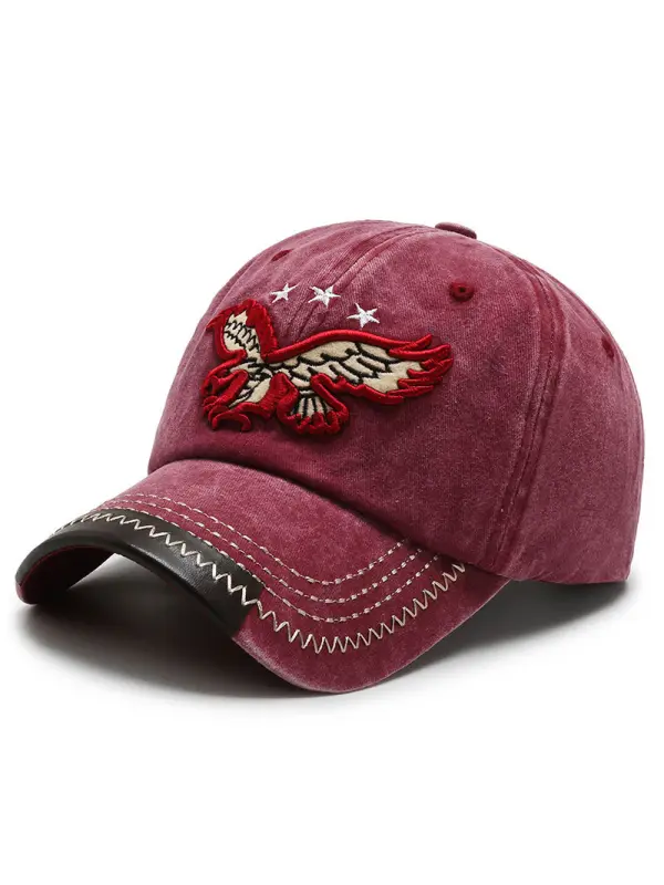 Freedom Eagle Retro Washed Embroidered Sun Hat - Aptkoi.com 