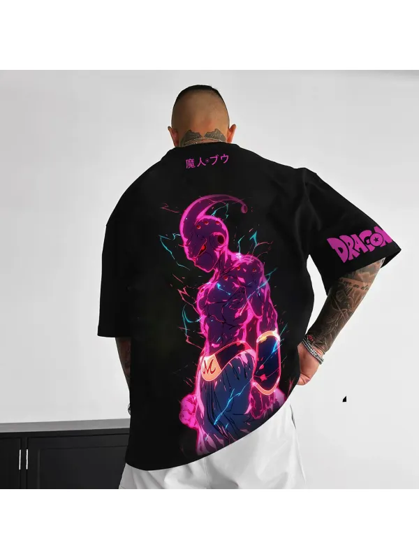 Unisex Loose Anime Style Printed T-Shirt - Aptkoi.com 
