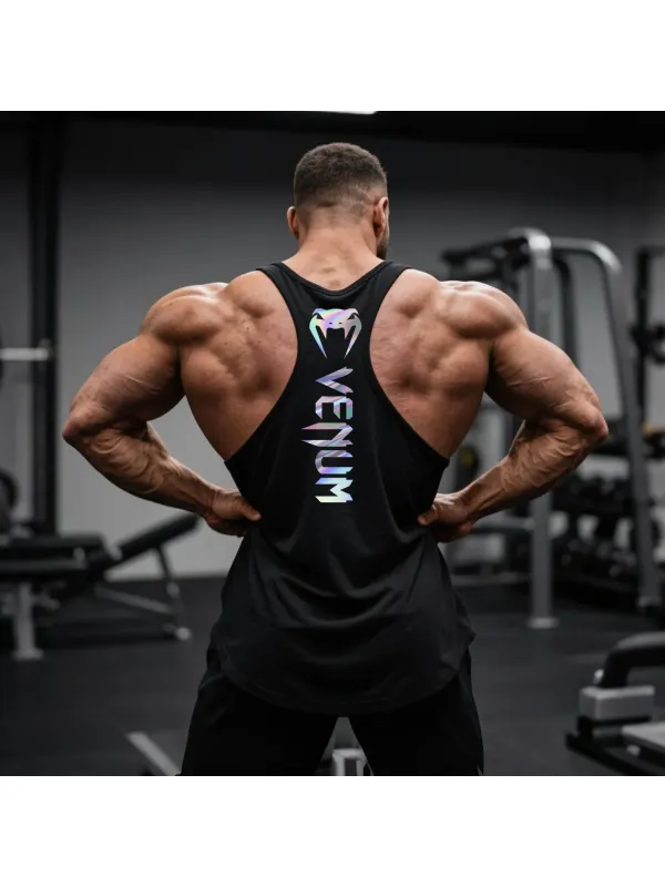 Laser Printing Large Size Loose Comfortable Breathable Vest Top Fitness Sports Extreme Fighting Vest - Aptkoi.com 