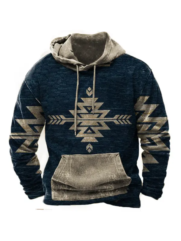 Aztec Cowboy Men's Hoodie - Aptkoi.com 