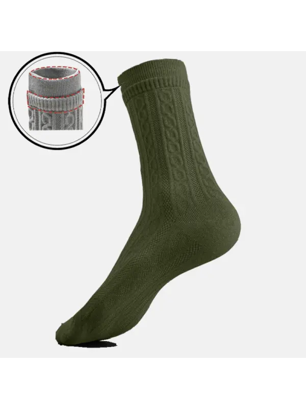 Men's Tall Thermal Terry Jacquard Christmas Socks - Aptkoi.com 