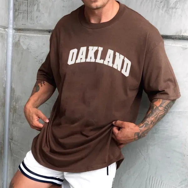 Men's Oversized Vintage OAKLAND T-Shirt - Keymimi.com 