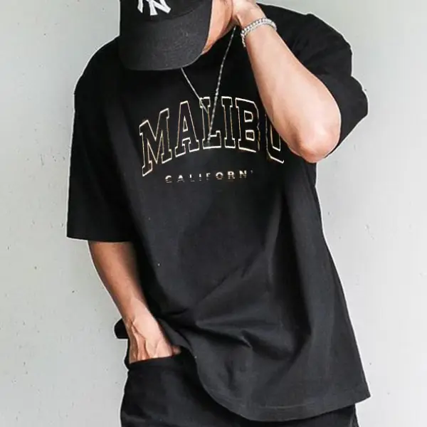 Men's Vintage Oversized Print T-Shirt - Wayrates.com 