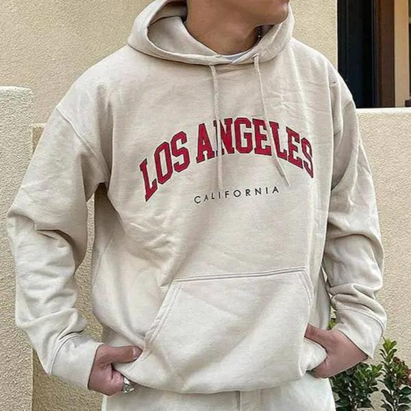 LA Print Hooded Sports Men's Sweatshirt - Keymimi.com 