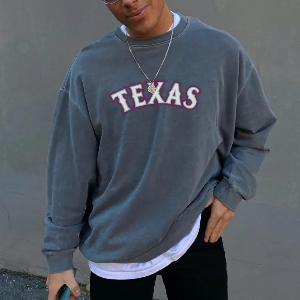 TEXAS Mens Retro Crew Sweatshirt - Menilyshop.com 