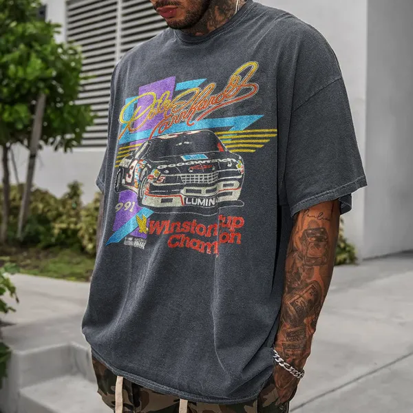 Retro Oversized Men's Print T-shirt Only $17.89 - Wayrates.com 