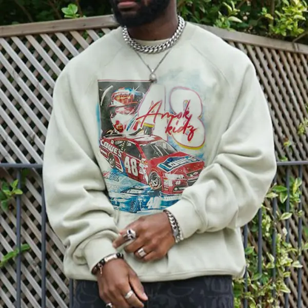 Men's Retro Racing Casual Sweatshirt - Menilyshop.com 