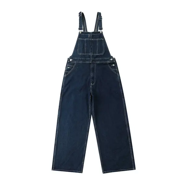 Autumn And Winter New Retro Old American Tide Brand Loose Tooling One-piece Denim Overalls Men - Keymimi.com 