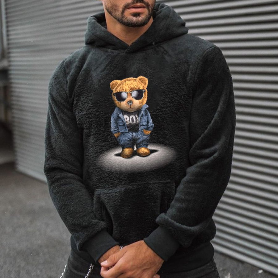 

Men's Teddy Bear Lamb Wool Casual Hoodie