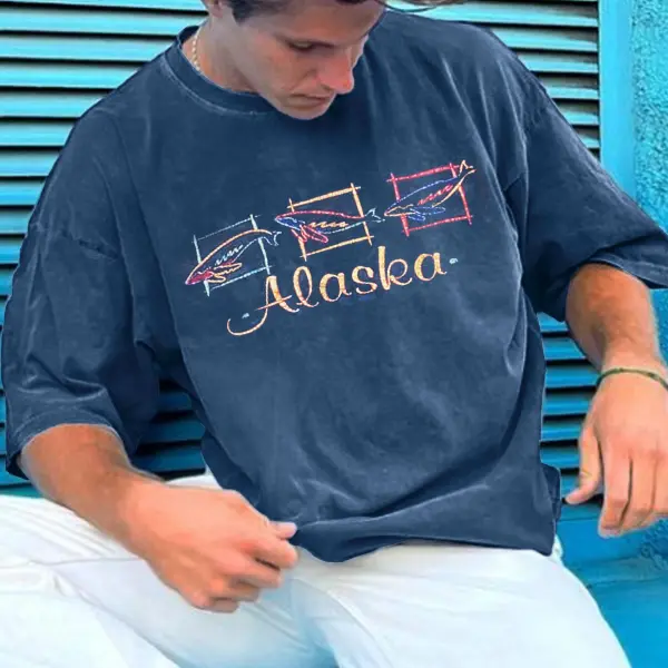 Men's Vintage Alaska T-Shirt - Dozenlive.com 