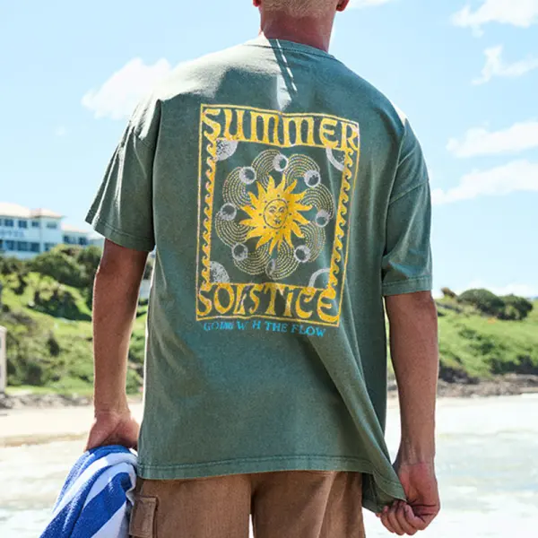 Vintage Surf Print T-shirt - Wayrates.com 