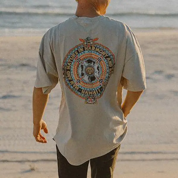 Retro Surf Print Casual T-Shirt - Salolist.com 