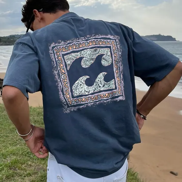 Vintage Surf Oversized Short Sleeve Sports T-Shirt - Dozenlive.com 