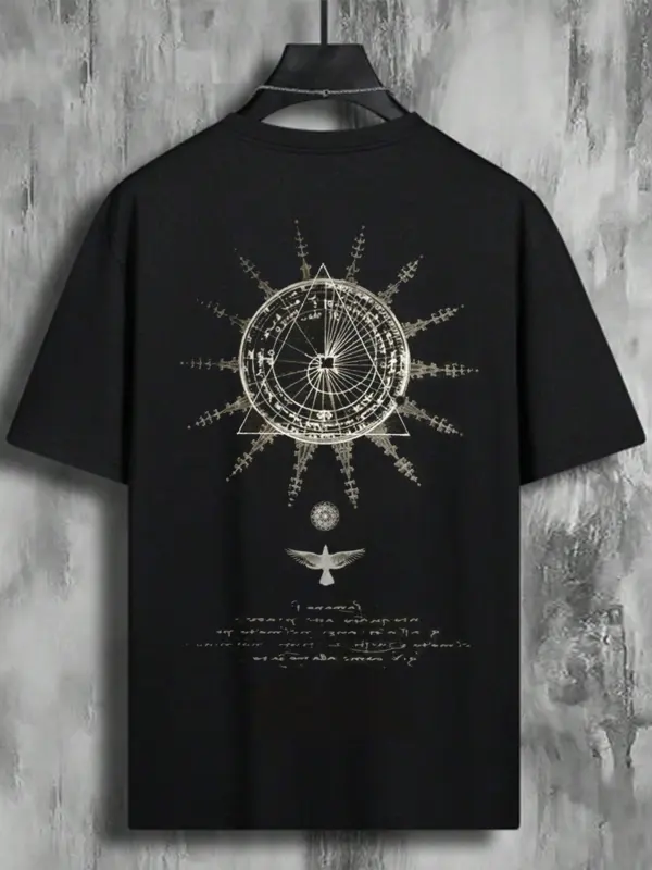 Dark Sun Star Art Graphic Vintage Print T-Shirt - Sunshinenice.com 