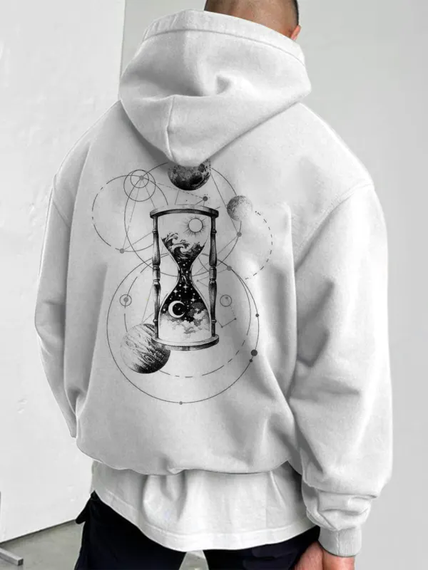 Cosmic Sun Moon Hourglass Art Illustration Hoodie - Sunshinetip.com 