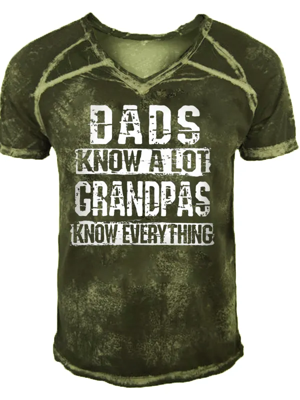 Men's Outdoor Dads Know A Lot Grandpas Know Everything T-Shirt - Menbarn.com 