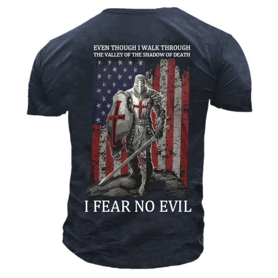 

Flag Templar Jesus Cross Vintage Men's Outdoor Tactical Cotton T-Shirt