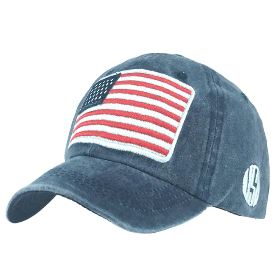 

Washed Distressed Letter Baseball Cap