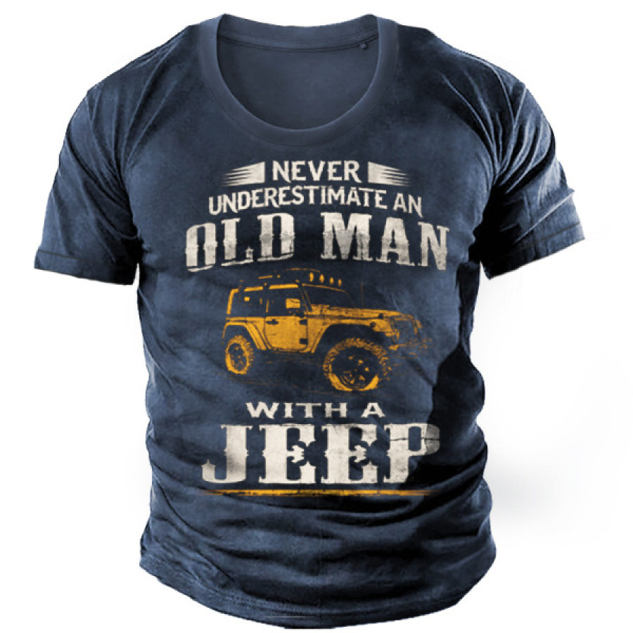 

Old Man's Jeep Men's Vintage Print Cotton Tee