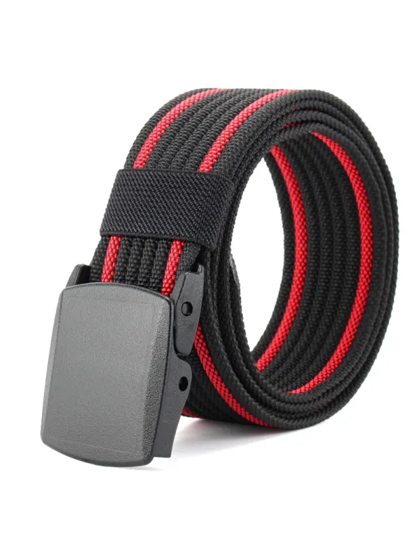 Mens Smooth Buckle Nylon LightweightBelts - Aptkoi.com 