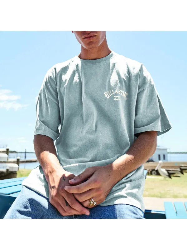 Men's Casual Comfort Letter Print Surf T-Shirt - Ootdmw.com 