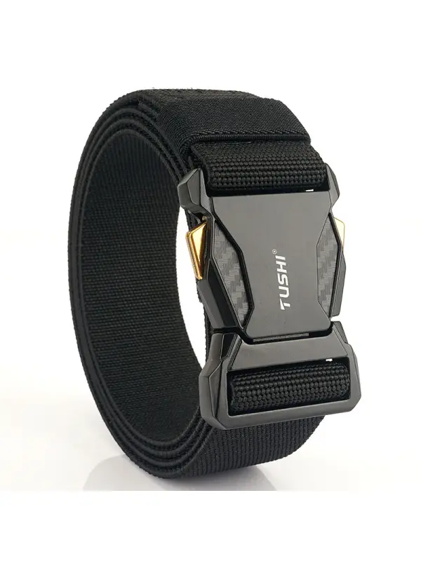 Men's Tactical Quick Release Buckle Stretch Nylon Braided Belt - Aptkoi.com 
