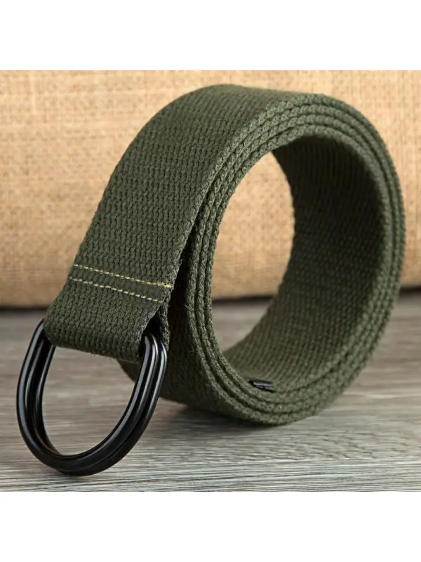 Men's Casual D-buckle Double-ring Buckle Belt - Shopyiyistories.com 