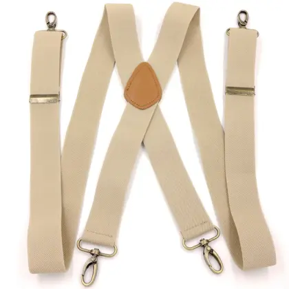 Men's Trousers Elastic Shoulder Strap Hook Buckle Suspenders Clip