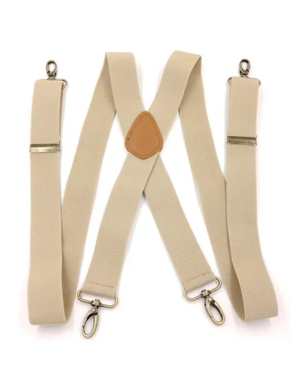 Men's Trousers Elastic Shoulder Strap Hook Buckle Suspenders Clip - Aptkoi.com 