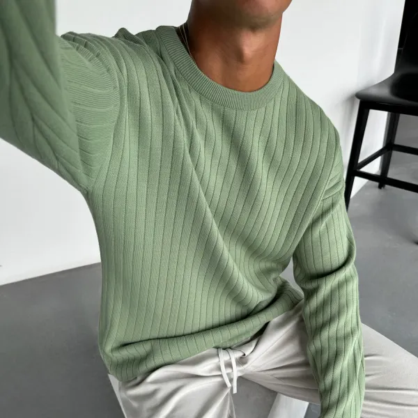 Men's Casual Crew Loose Neck Sweater - Mushope.com 